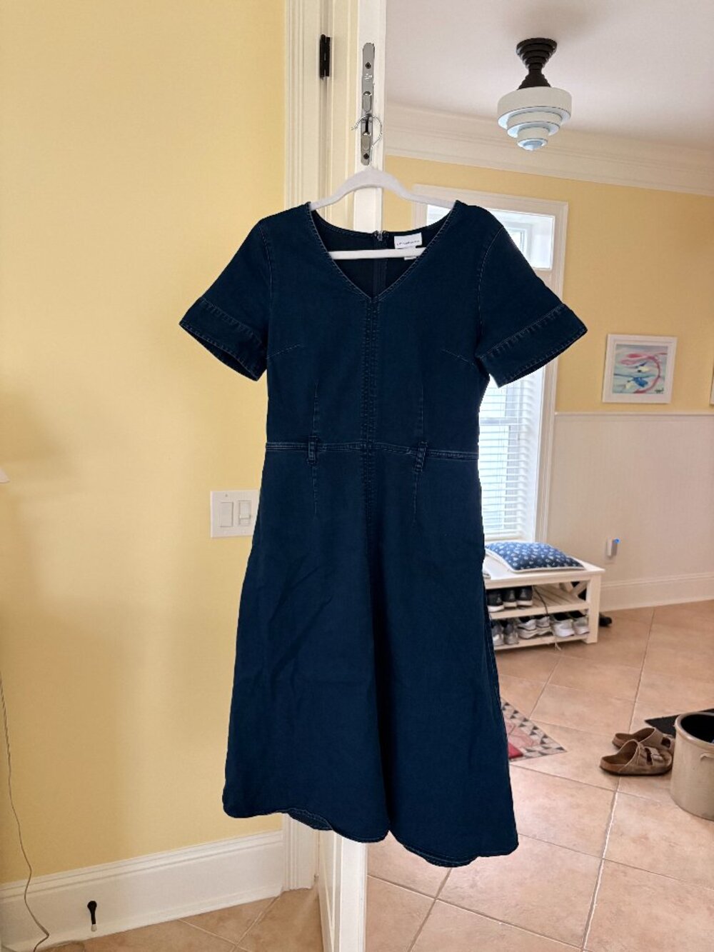 vintage liz claiborne dark denim midi dress (4)
